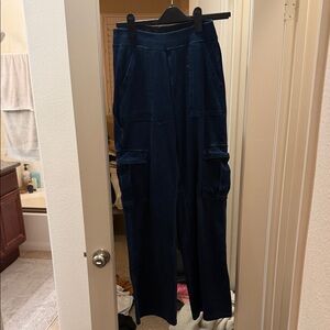 Halara Dark Blue Cargo Sweat Jean Pants